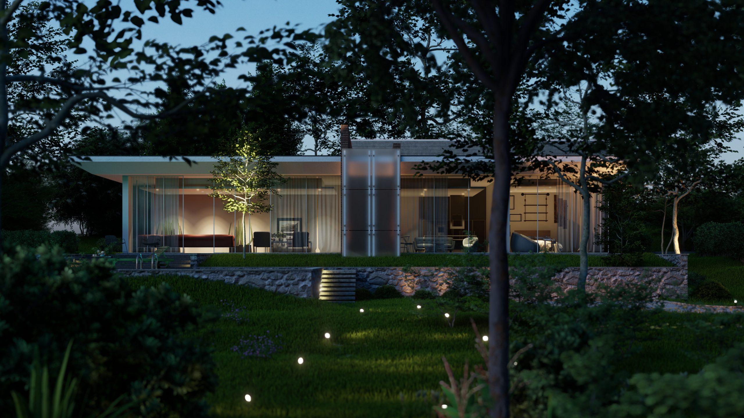 Architektenhaus Abendstimmung